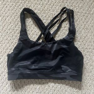 Athleta Black Camo Sports Bra Size S